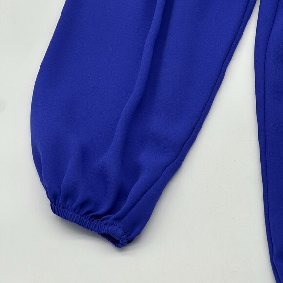 Lilly Pulitzer Anela Size XXS Royal Blue Chiffon Long Sleeve Button Up Blouse - Picture 3 of 10